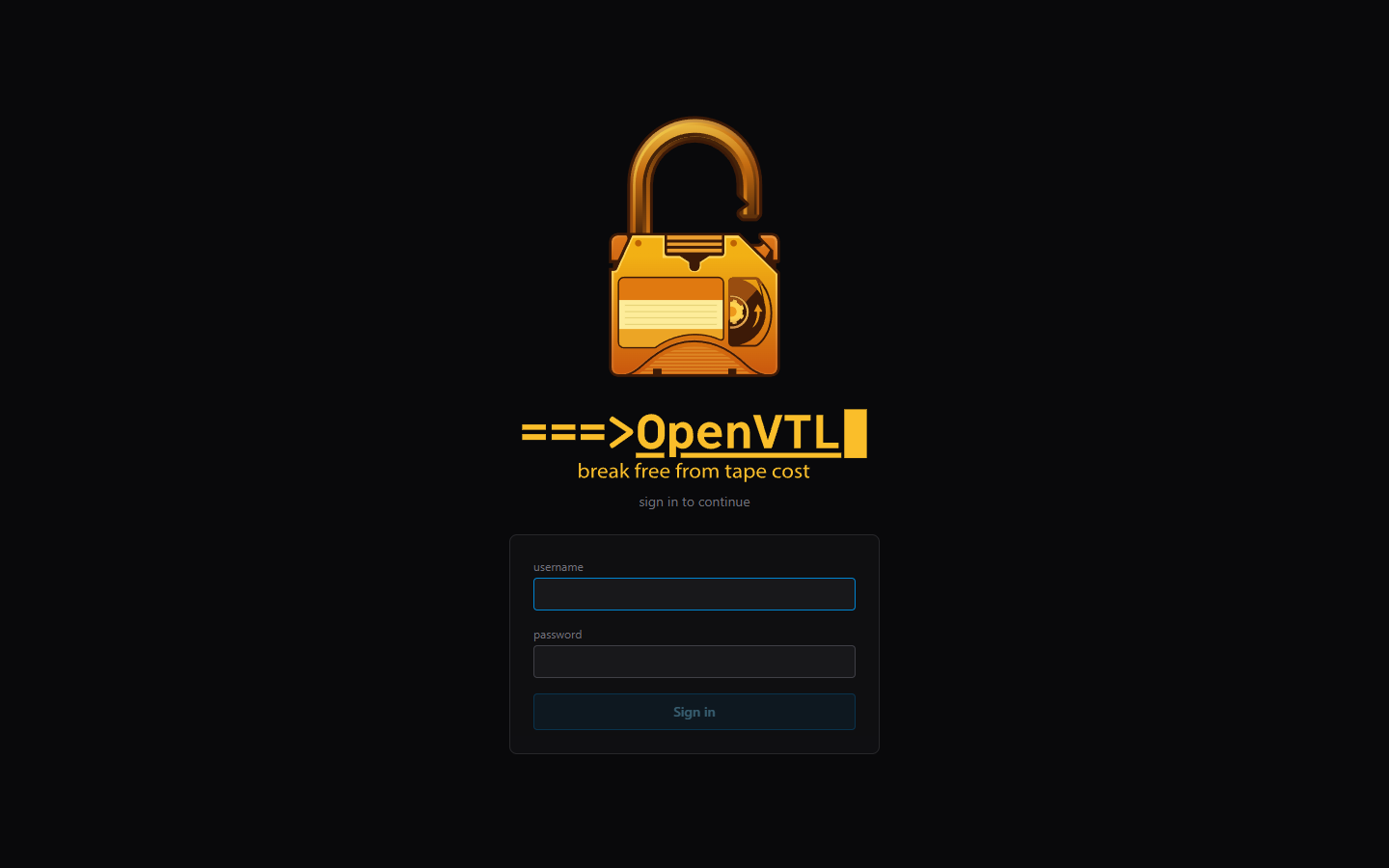 Sign-in page
